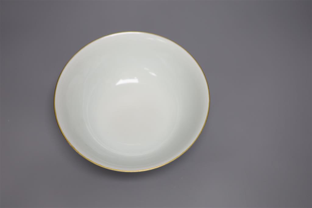 A Chinese enamelled porcelain bamboo bowl, diameter 20cm